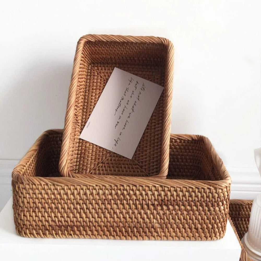 Rectangular Rattan Storage Basket