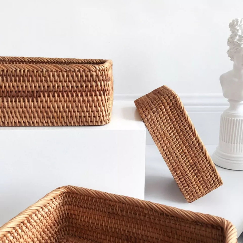Rectangular Rattan Storage Basket