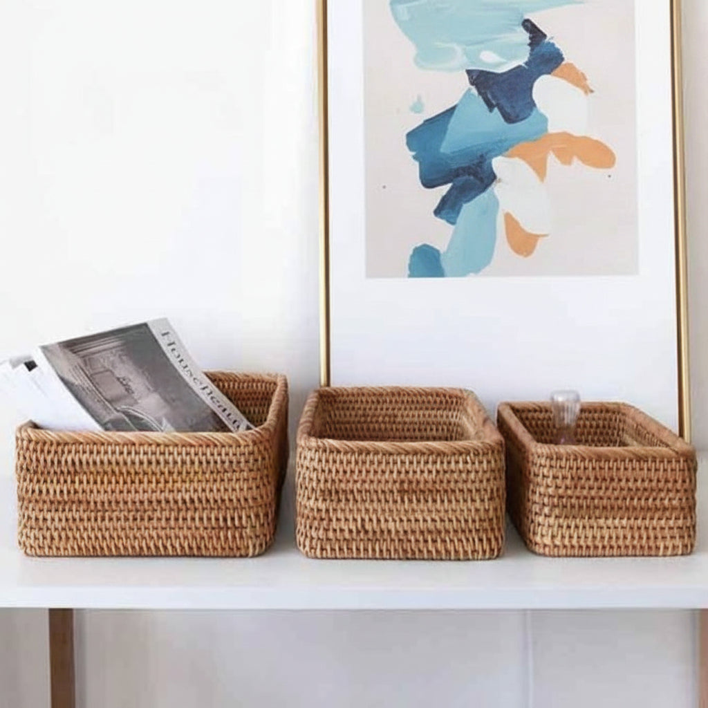 Rectangular Rattan Storage Basket