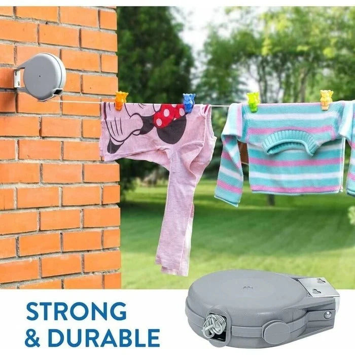 Retractable Clothesline | Auto-Retracting & 180° Swivel | 39 Ft Line Length