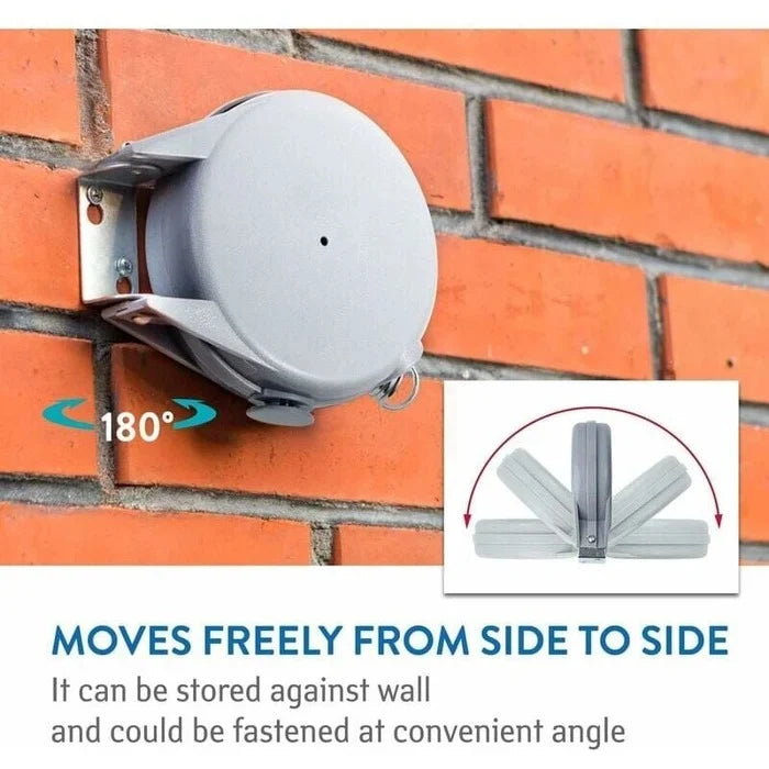 Retractable Clothesline | Auto-Retracting & 180° Swivel | 39 Ft Line Length