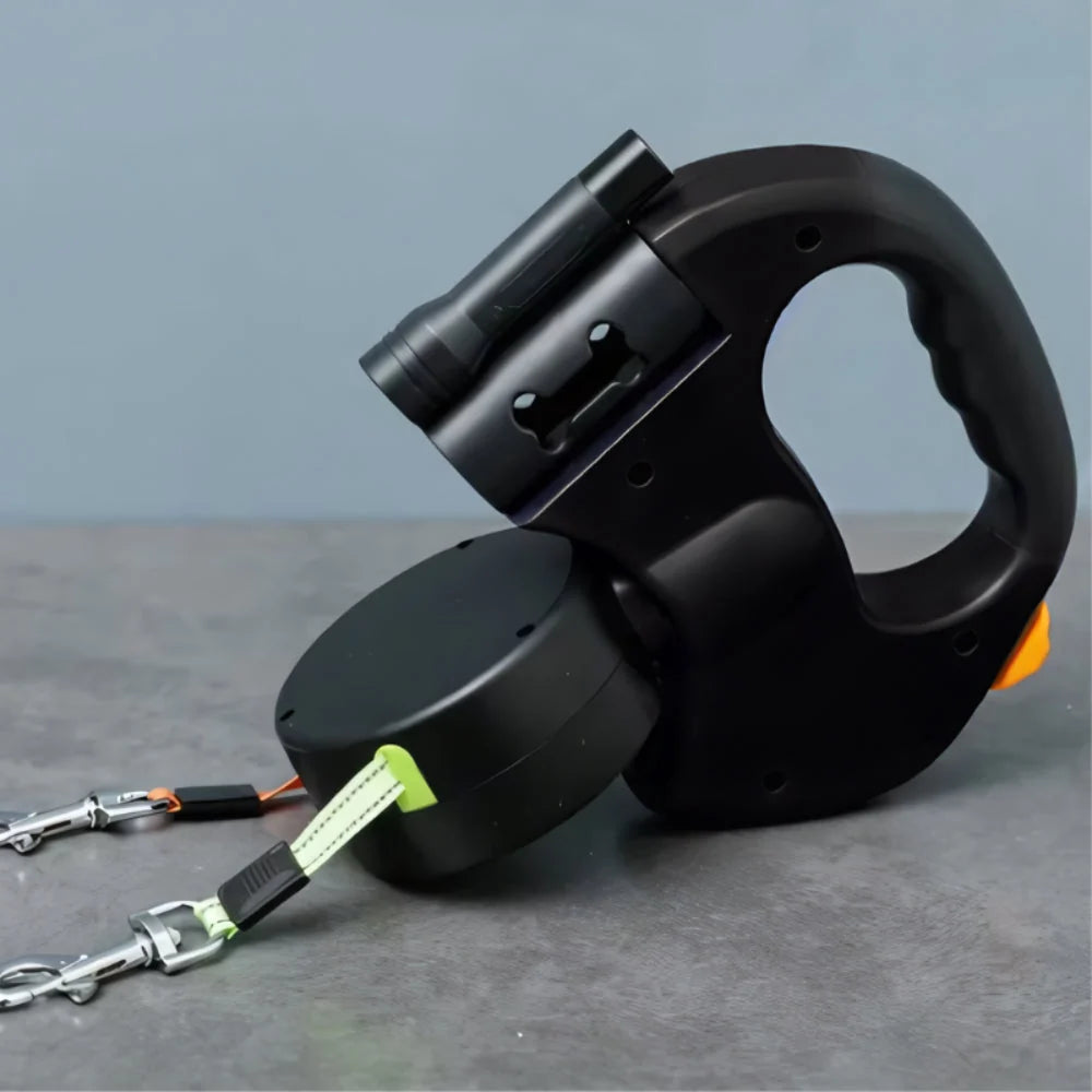 Retractable Dog Leash | Dual-Line Rotating Joint | 10 ft Per Line