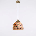 Retro Colorful Natural Shell Handmade Brass Pendant Lamp