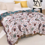 Reversible Botanical Throw Blanket
