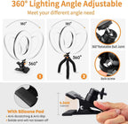 Ring Light | Clip-On & Adjustable 3200–6500K | Clamp & Flexible Tripod