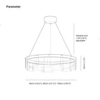 Ring Pendant Light | Black Metal Ring & Glass Shade | LED Bulb Included