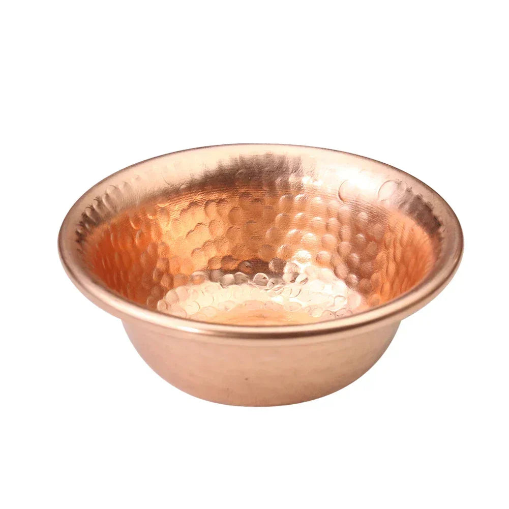 Ritual Water Bowl | Hand-Forged & Hammered Brass | 8 x 3 cm