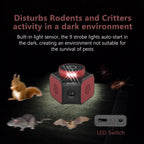 Rodent Repellent | Ultrasonic Pulse & LED Strobe | Up To 1067 Sq Ft