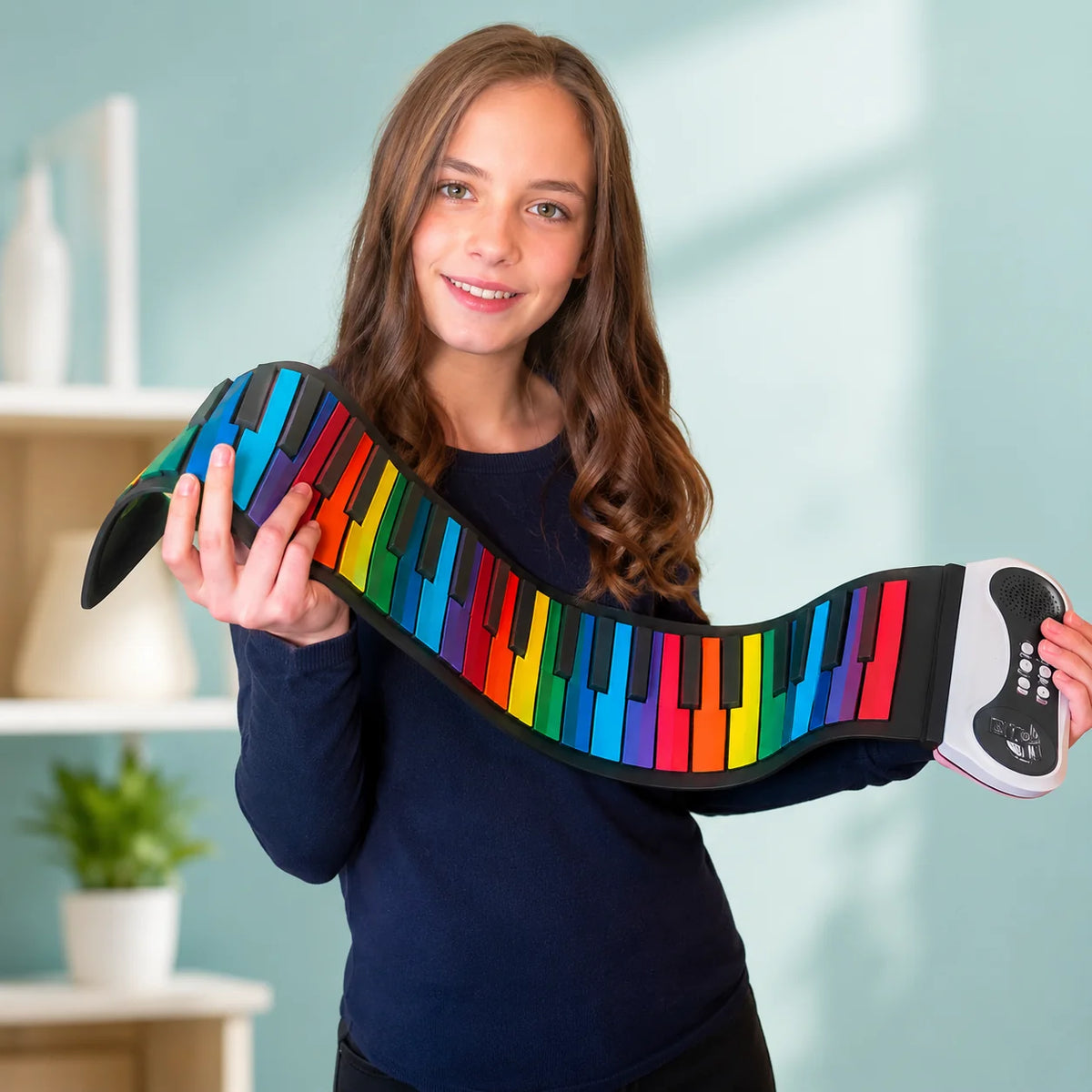 Roll-Up Piano | 61 Touch-Sensitive Silicone Keys & Built-In Speaker