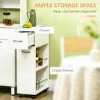 Rolling Storage Cart | Slim Design With Drawer | 9.75-Inch Wide