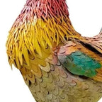 Rooster Sculpture | Handcrafted & Weather-Resistant Metal | 26 x 30 cm