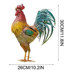 Rooster Sculpture | Handcrafted & Weather-Resistant Metal | 26 x 30 cm