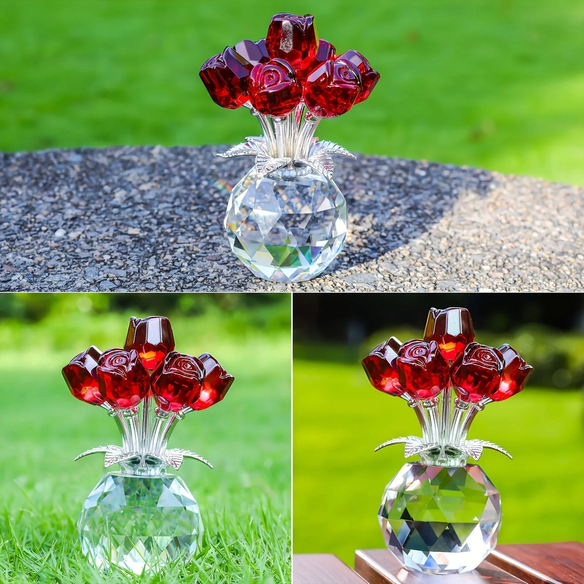 Rose Bouquet | Synthetic Crystal Petals & Everlasting Keepsake