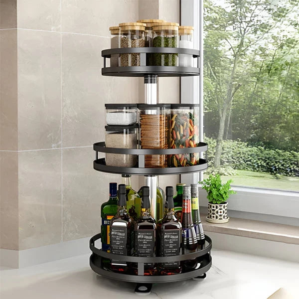 Rotating Organizer | Metal Frame & 360° Swivel | 3-Tier