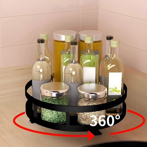 Rotating Organizer | Metal Frame & 360° Swivel | 3-Tier