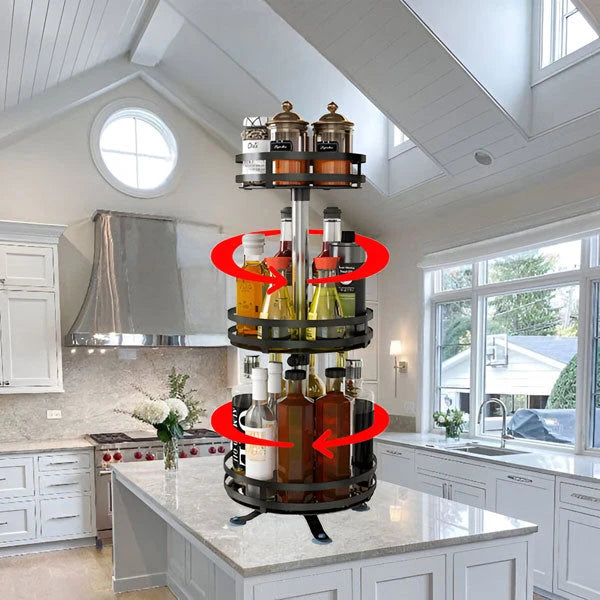 Rotating Organizer | Metal Frame & 360° Swivel | 3-Tier
