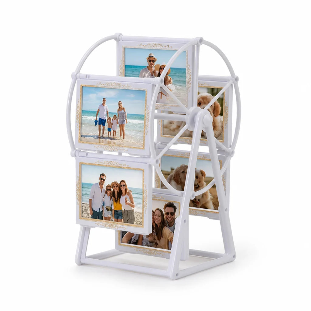 Rotating Picture Frame | Windmill Rotation & Vintage Embossed | Foldable Slots