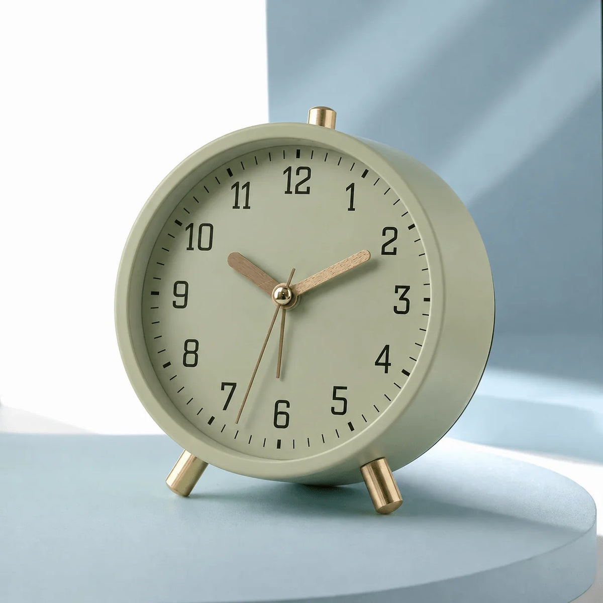 Round Desk Clock | Silent Sweep Movement & Brass Accents