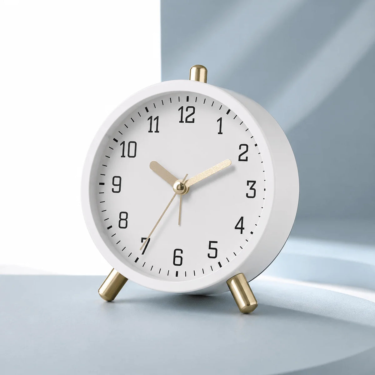 Round Desk Clock | Silent Sweep Movement & Brass Accents