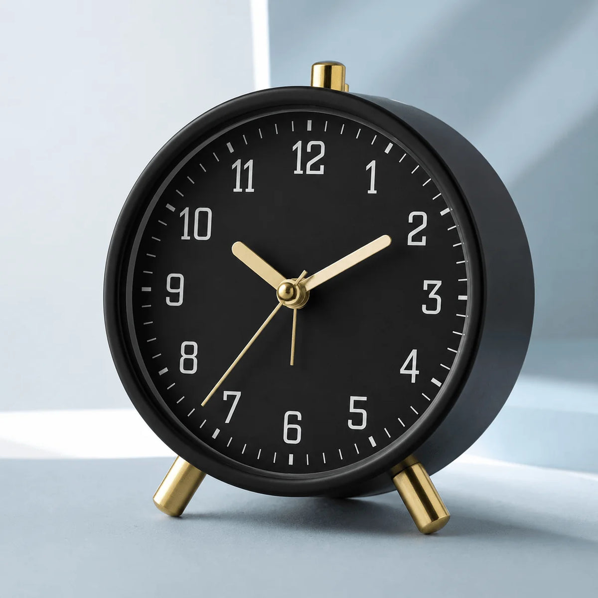 Round Desk Clock | Silent Sweep Movement & Brass Accents