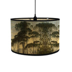 Round Lampshade | Tropical Printed Fabric & E27 Compatible | 30 cm Diameter