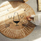 Round Play Rug | Lion Print & Washable | 80/100/120 cm