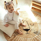 Round Play Rug | Lion Print & Washable | 80/100/120 cm