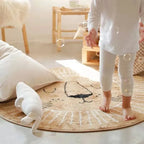 Round Play Rug | Lion Print & Washable | 80/100/120 cm