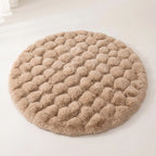 Round Rug | Soft Fleece Bubble Texture | 90 × 90 cm