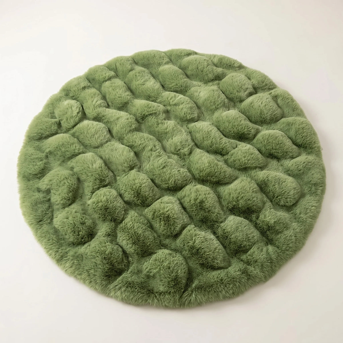 Round Rug | Soft Fleece Bubble Texture | 90 × 90 cm