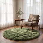 Round Rug | Soft Fleece Bubble Texture | 90 × 90 cm