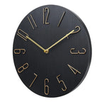 Round Wall Clock | Silent No-Ticking & Wood-Grain Dial