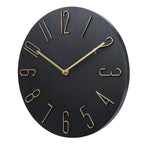 Round Wall Clock | Silent No-Ticking & Wood-Grain Dial
