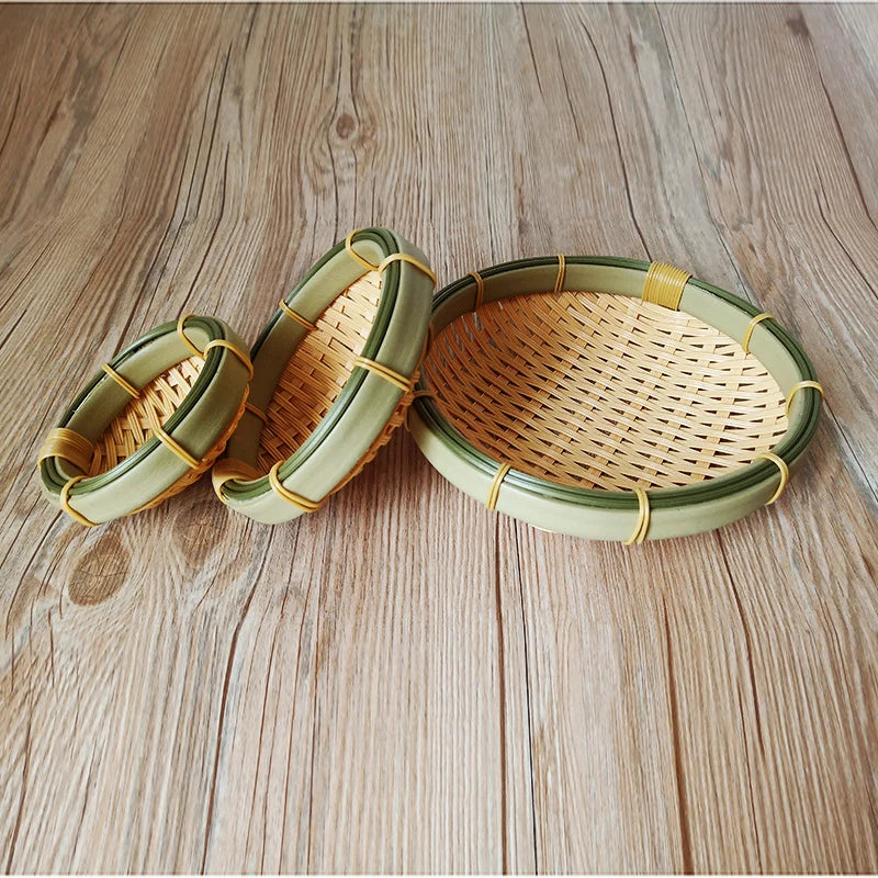 Round Woven Basket Set | Handcrafted & Eco-Friendly | Set of 3