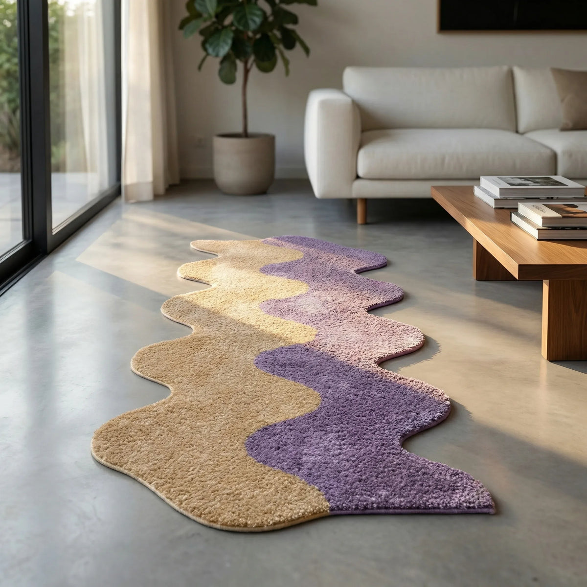 Rug | Abstract Color Block & Machine-Washable | 45 x 120 cm
