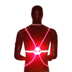 Safety Vest | 360° Fiber-Optic LED & Adjustable Quick-Release | One Size Fits All