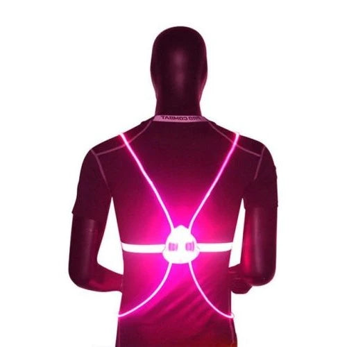 Safety Vest | 360° Fiber-Optic LED & Adjustable Quick-Release | One Size Fits All