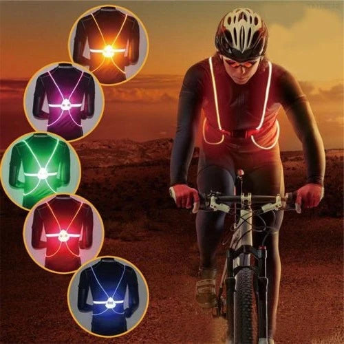 Safety Vest | 360° Fiber-Optic LED & Adjustable Quick-Release | One Size Fits All