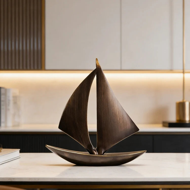 Sailboat Sculpture | Nautical-Themed Tabletop Accent