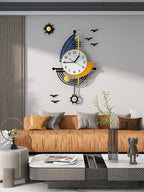 Sailboat Wall Clock | Silent Second Hand & Durable Acrylic | 30 × 50 cm