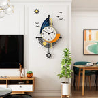 Sailboat Wall Clock | Silent Second Hand & Durable Acrylic | 30 × 50 cm