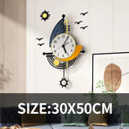 Sailboat Wall Clock | Silent Second Hand & Durable Acrylic | 30 × 50 cm