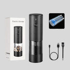 Salt & Pepper Grinder Set | One-Hand Operation, LED & Rechargeable | Set of 2