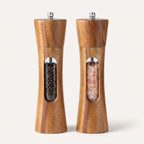 Salt & Pepper Grinder | Wooden With Clear Window | Adjustable Ceramic Grind