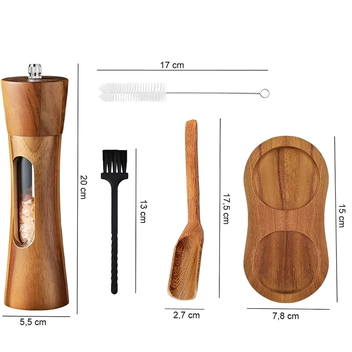 Salt & Pepper Mills | Wood & Acrylic | Adjustable Grind