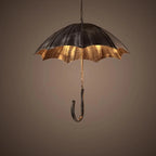 Contemporary Industrial Round Iron 5-Light Umbrella Chandelier for Living Room