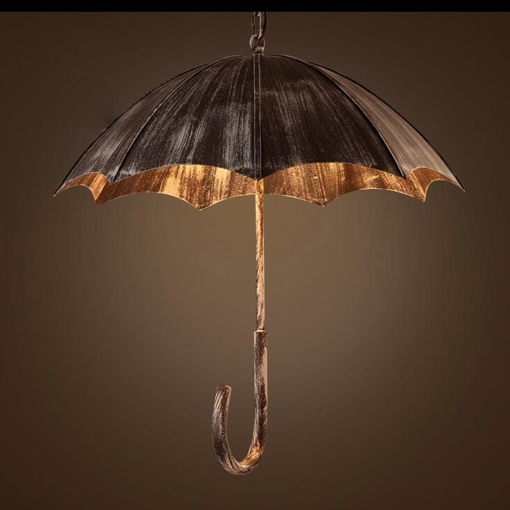 Contemporary Industrial Round Iron 5-Light Umbrella Chandelier for Living Room