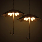 Contemporary Industrial Round Iron 5-Light Umbrella Chandelier for Living Room