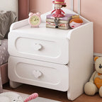 Contemporary Creative Kids Square MDF Bedside Table with 2 Drawers for Bedroom
