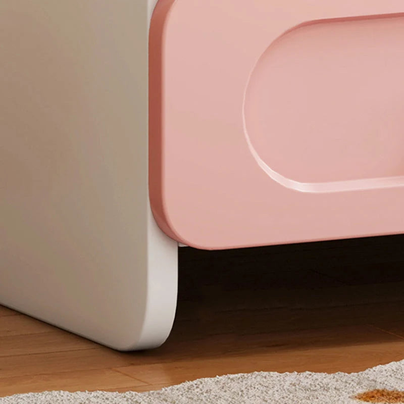 Contemporary Creative Kids Square MDF Bedside Table with 2 Drawers for Bedroom